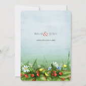 Invitation Fraise sauvage prairie fleur sauvage mariage rusti (Dos)