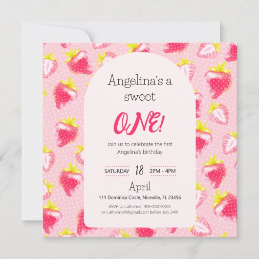 Invitation Fraise Sucrée (Devant)