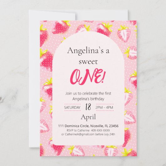 Invitation fraise sucrée (Devant)