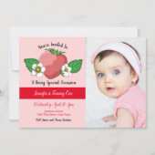 Invitation Fraise sucrée 1er anniversaire (Devant)