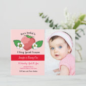 Invitation Fraise sucrée 1er anniversaire (Debout devant)