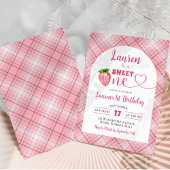 Invitation Fraise Sweet One Girl's 1er Birthday