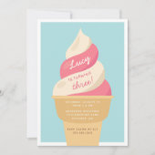 Invitation Fraise Swirl Ice Cream Anniversaire de enfant Part (Devant)