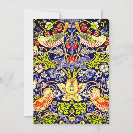 Invitation Fraise Thief Oiseaux William Morris (Devant)