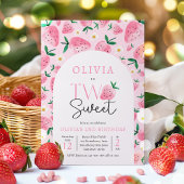 Invitation Fraise Two Sweet Berry 2e fête d'anniversaire