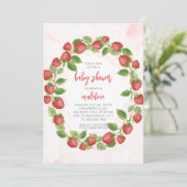 Invitation Fraises Baby shower de courge (Debout devant)