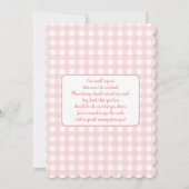 Invitation Fraises Berry Sweet Ours Baby shower fille (Dos)
