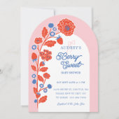 Invitation Fraises, bleuets et fleurs de baies (Devant)