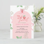 Invitation Fraises Bow rose deux doux 2e anniversaire (Debout devant)
