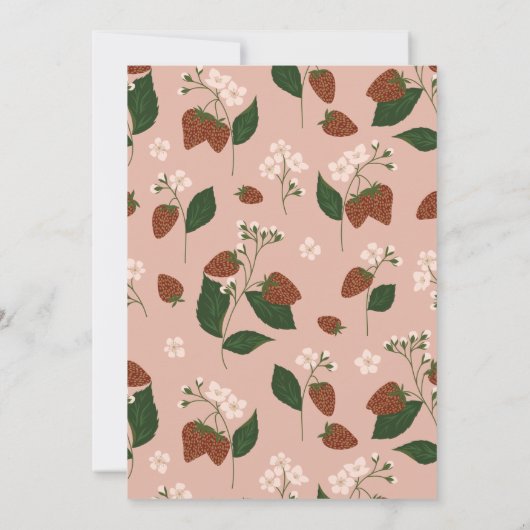 Invitation Fraises Couples Mariage Brunch Douche (Dos)