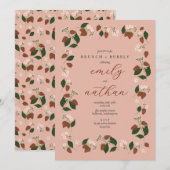 Invitation Fraises Couples Mariage Brunch Douche (Devant / Derrière)