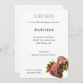 Invitation Fraises couvertes de chocolat Anniversaire (Devant / Derrière)