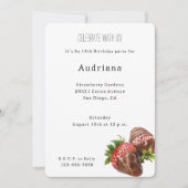 Invitation Fraises couvertes de chocolat Anniversaire (Devant)