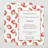 Invitation Fraises de fruits rouges Anniversaire (Devant / Derrière)