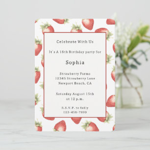 Invitation Fraises de fruits rouges Anniversaire
