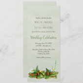 Invitation Fraises et mariage campagnard fleur sauvage (Devant / Derrière)