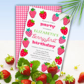 Invitation Fraises Fille Berry Premier anniversaire fête