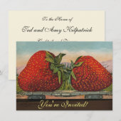 Invitation Fraises Géant Antique Fruit Amusement (Devant / Derrière)
