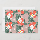 Invitation Fraises Jour d'anniversaire botanique tiré à la ma (Dos)