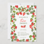 Invitation Fraises mignonnes fraises rouge florale baies 2e a (Devant)