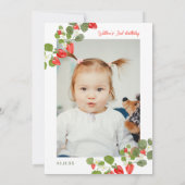 Invitation Fraises mignonnes fraises rouge florale baies 2e a (Dos)