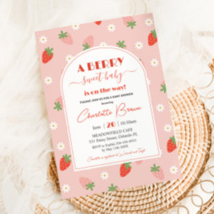 Invitation Fraises mignonnes Un Baby shower doux aux baies
