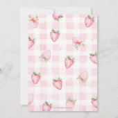 Invitation Fraises rose mignonne Berry Sweet 7e anniversaire (Dos)