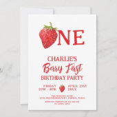 Invitation Fraises rouges Berry d'été Premier anniversaire (Devant)