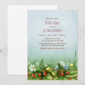 Invitation Fraises sauvages Douche de mariée de la prairie fl (Devant / Derrière)