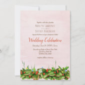 Invitation Fraises sauvages Fleurs de prairie mariage (Devant)