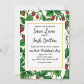 Invitation Fraises sauvages sur blanc (Devant)