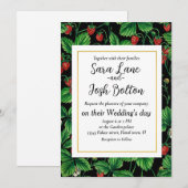 Invitation Fraises sauvages sur le noir (Devant / Derrière)