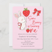 Invitation Framboise de lapin 1er anniversaire Photo (Devant)