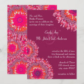 Invitation Framboise Fleurs Modernes Mariage Invite (Devant / Derrière)