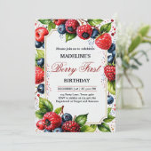 Invitation Framboise framboise 1er anniversaire Partie (Debout devant)