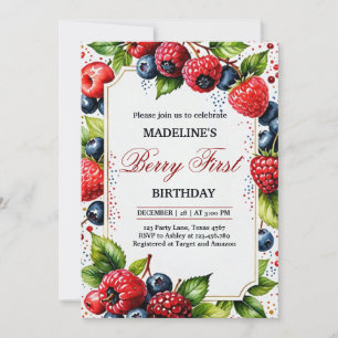Invitation Framboise framboise 1er anniversaire Partie