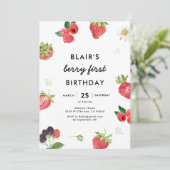 Invitation Framboise framboise Première fille 1er anniversair (Debout devant)