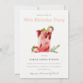 Invitation Framboise rose Margarita Cocktail Tous les Anniver (Devant)