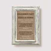 Invitation Frame blanc rustique & Burlap