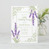 Invitation Frame d'antiquité violet de lavande 60e anniversai (Debout devant)