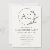 Invitation Frame de Foliage moderne Soft White Engagement (Devant)