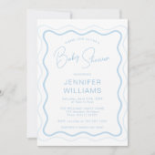 Invitation Frame de pétoncle bleu Wavy Baby Boy Douche (Devant)