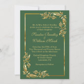 Invitation Frame d'or Elegant chasseur vert avec impression o (Devant)