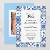 Invitation Frame en tuiles méditerranéennes 30e anniversaire  (Devant / Derrière)