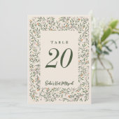 Invitation Frame floral délicat Feuilles minuscules Numéro de (Debout devant)