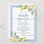 Invitation Frame jaune Floral Citron Fête des mariées à thème (Devant)