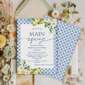 Invitation Frame jaune Floral Citron Fête des mariées à thème