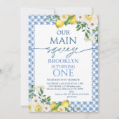 Invitation Frame Jaune Floral Lemon Main Squeeze Anniversaire (Devant)