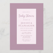 Invitation Frame modifiable Bordure rose violet Baby shower f (Devant)