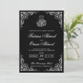 Invitation Frame noir et blanc Mariage musulman islamique (Debout devant)